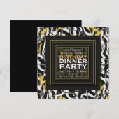 Wilde! Zwart Wit Goud ontwerp Dinner Party Kaart (Voorkant / Achterkant)
