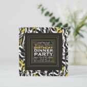 Wilde! Zwart Wit Goud ontwerp Dinner Party Kaart (Staand voorkant)