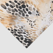 Wilde Zwarte Crème Luipaard Dier Bloem Tissuepapier (Detail)