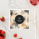 Wilde Zwarte Crème Luipaard Dier   Servet (Insitu)