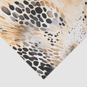 Wilde Zwarte Crème Luipaard Dieren Bloemig Tissuepapier (Detail)