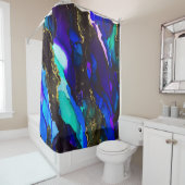 Wilde zwarte en Paarse alcoholinkt Douchegordijn (In situ)