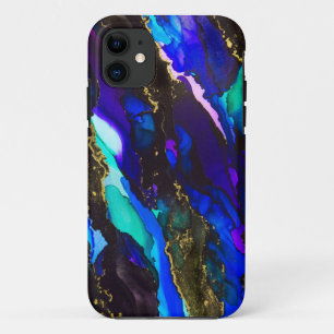 Wilde zwarte en Paarse alcoholinkt iPhone Case-Mate iPhone Case