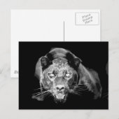 Wilde zwarte Jaguar Cat Eyes Briefkaarten (Voorkant / Achterkant)