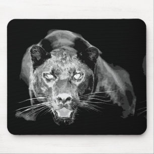 Wilde zwarte Jaguar Cat Eyes Muismatten