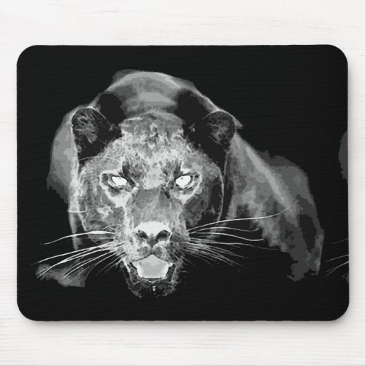 Wilde zwarte Jaguar Cat Eyes Muismatten (Voorkant)
