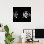 Wilde Zwarte Jaguar Kat Ogen Poster (Thuiskantoor)