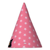 Wilde zwarte kat en roze sterren feesthoedjes (Rechts)