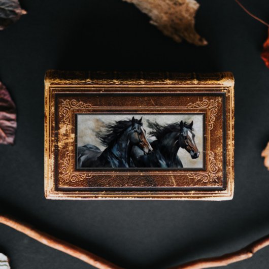 Wilde zwarte paarden Decoupage Tissuepapier