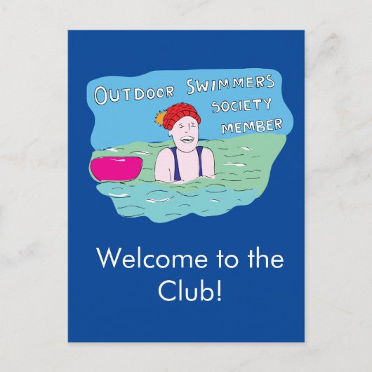 Wilde zwemmen briefkaart (Voorkant)