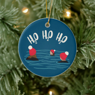 Wilde zwemmen in petten op kerstvakantie keramisch ornament