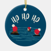 Wilde zwemmen in petten op kerstvakantie keramisch ornament (Voorkant)