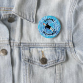 Wilde zwemmer dames met een koudwaterzwemcadeau ronde button 5,7 cm (In situ)