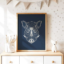 Wilde Zwijn | Bosdier Wilde Zwijn Muurprint Poster