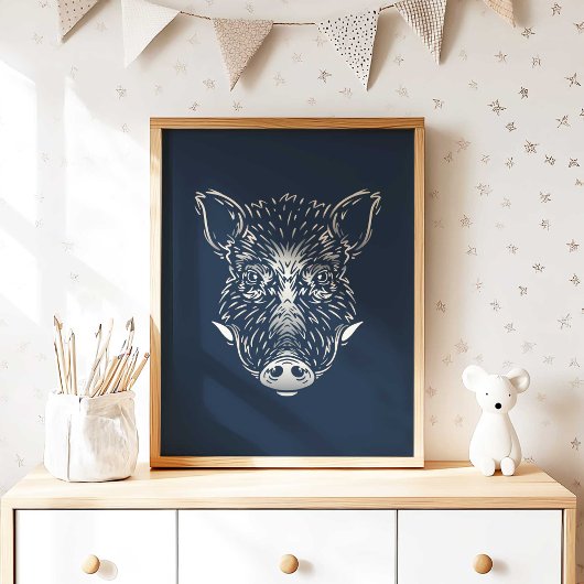 Wilde Zwijn | Bosdier Wilde Zwijn Muurprint Poster