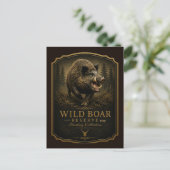 Wilde Zwijn Briefkaart (Staand voorkant)