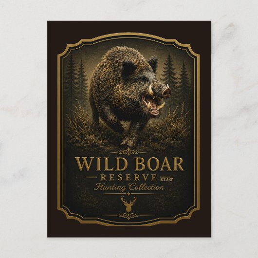 Wilde Zwijn Briefkaart (Voorkant)
