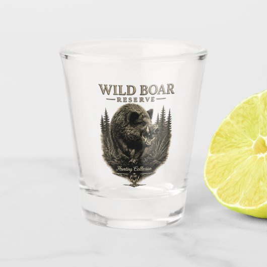 Wilde Zwijn Shot Glas (Voorkant)
