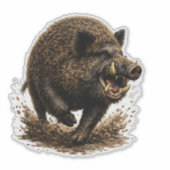 Wilde Zwijn Sticker (Voorkant)