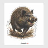 Wilde Zwijn Sticker (Vel)