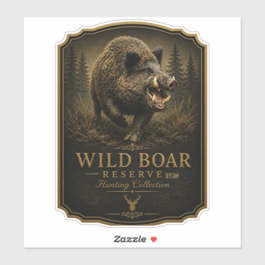 Wilde Zwijn Sticker (Vel)