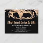 Wilde zwijnen en herten: Duits silhouet / papier g Visitekaartje (Voorkant)