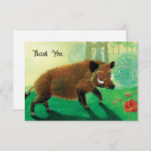 Wilde zwijnen illustratie bedankkaart (Voorkant / Achterkant)
