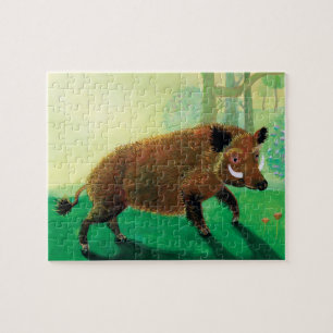 Wilde zwijnen illustratie legpuzzel