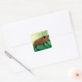Wilde zwijnen illustratie vierkante sticker (Envelop)
