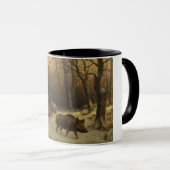 Wilde zwijnen in de sneeuw (door Rosa Bonheur) Mok (Voorkant rechts)