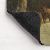 Wilde zwijnen in de sneeuw (door Rosa Bonheur) Muismat (Hoek)