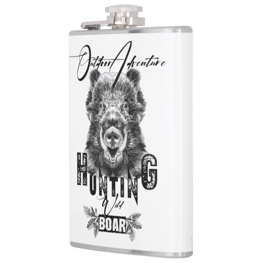 Wilde zwijnen jagen, outdoor avontuur koffie mok heupfles (Links)