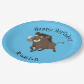 Wilde zwijnen razorback gepersonaliseerde cartoon  papieren bordje (Gekanteld)
