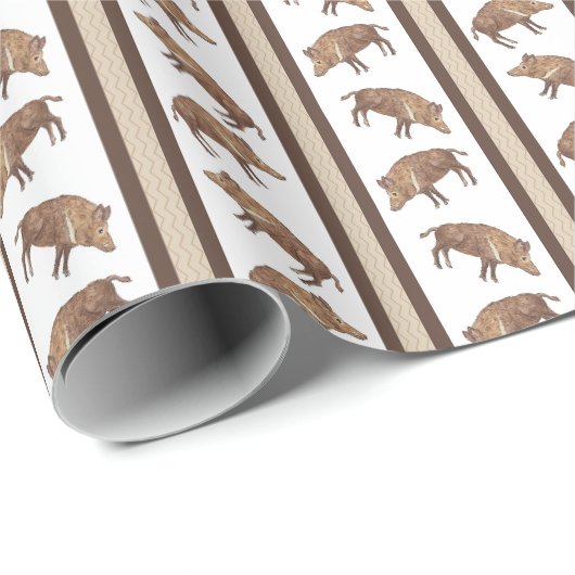 Wilde Zwijnstreep Cadeaupapier (Rol Hoek)