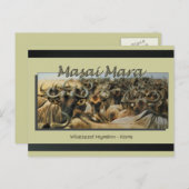 Wildebeest/gnu-migratie, safari-briefkaarten briefkaart (Voorkant / Achterkant)