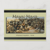 Wildebeest/gnu-migratie, safari-briefkaarten briefkaart (Voorkant)