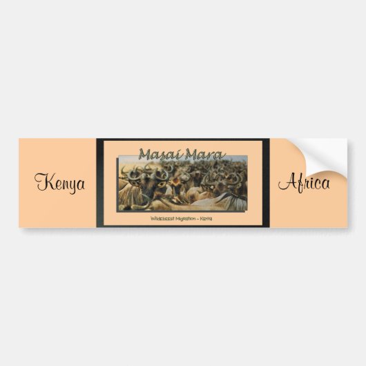 Wildebeest/gnu-migratie, safari-bumperstickers bumpersticker (Voorkant)