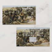 Wildebeest gnus Kenya safari profielkaarten aangep Visitekaartje (Voorkant / Achterkant)