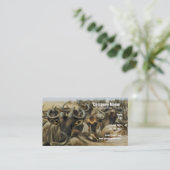 Wildebeest gnus Kenya safari profielkaarten aangep Visitekaartje (Staand voorkant)