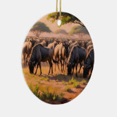 Wildebeest in savanne keramisch ornament (Rechts)