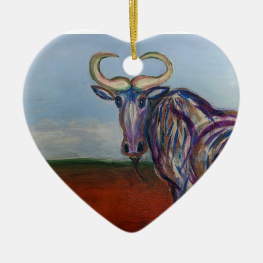 Wildebeest Keramisch Ornament (Voorkant)