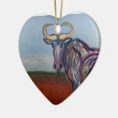 Wildebeest Keramisch Ornament (Links)