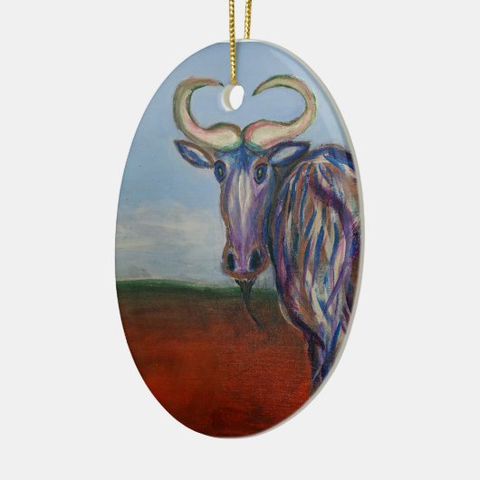 Wildebeest Keramisch Ornament (Links)