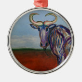Wildebeest Metalen Ornament (Voorkant)