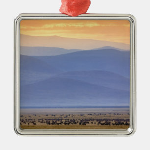 Wildebeest tijdens migratie Connochaetes Metalen Ornament