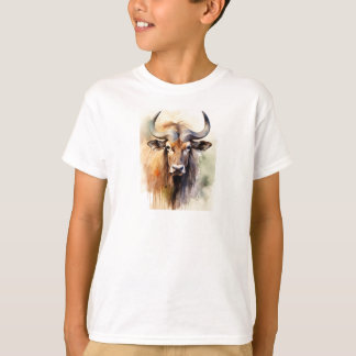 Wildebeest-Waterverf T-shirt
