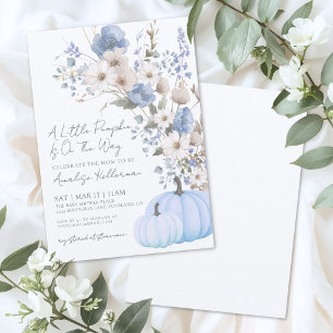 Wildebloem Blauwe Pompoen Baby Shower Kaart