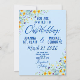 Wildebloem Bliss Mooie Bloemen op Blauwe Achtergro Kaart