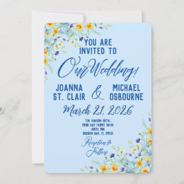 Wildebloem Bliss Mooie Bloemen op Blauwe Achtergro Kaart