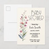 WildeBloem Boho Baby Shower Uitnodiging Briefkaart (Voorkant / Achterkant)